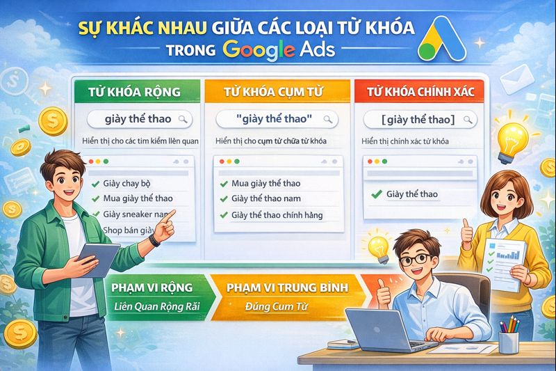 Sự Khác Nhau Giữa Các Loại Từ Khóa Rộng, Cụm Từ Và Chính Xác