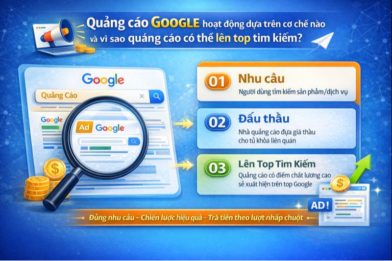 Quảng cáo Google hoạt động dựa trên cơ chế nào